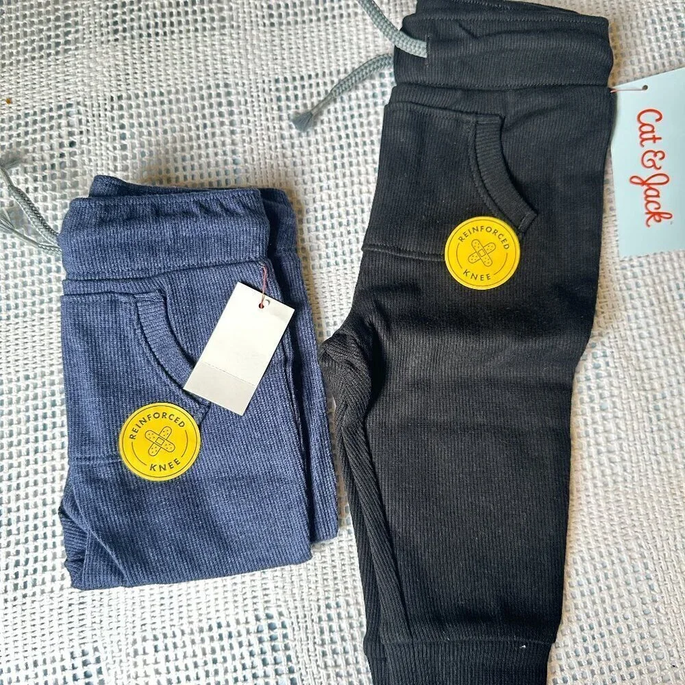 NWT Cat & Jack sz 12 months - Black and blue pants unisex